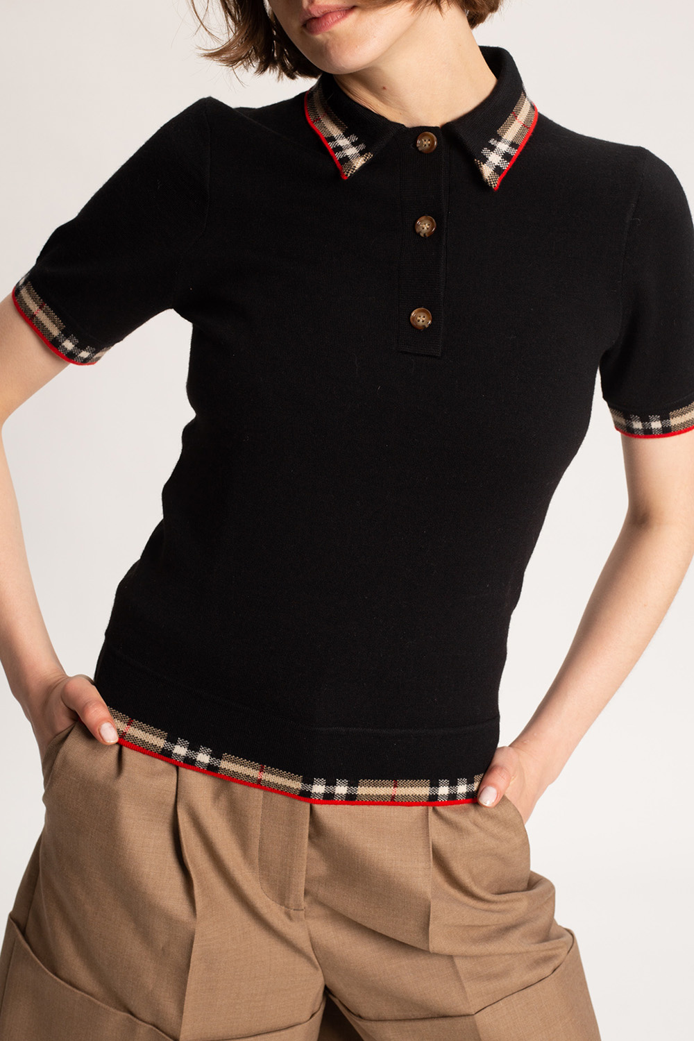 Burberry polo shirt womens silver online